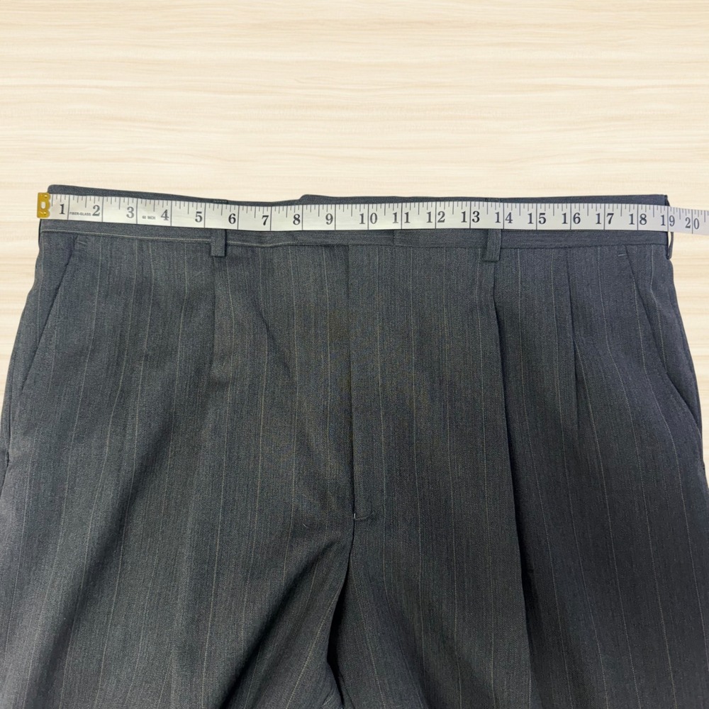 Stafford 100% Wool Charcoal Pinstripe 2 Piece Suit Jacket 48L Pants 36x32 Mens - Picture 14 of 16